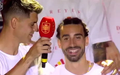 WATCH: Marc Cucurella sings paella song as he debuts braids during Spain Euro 2024 celebrations