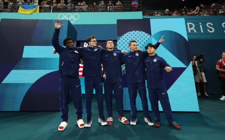 U.S. men win first team gymnastics medal since ’08; Japan gold