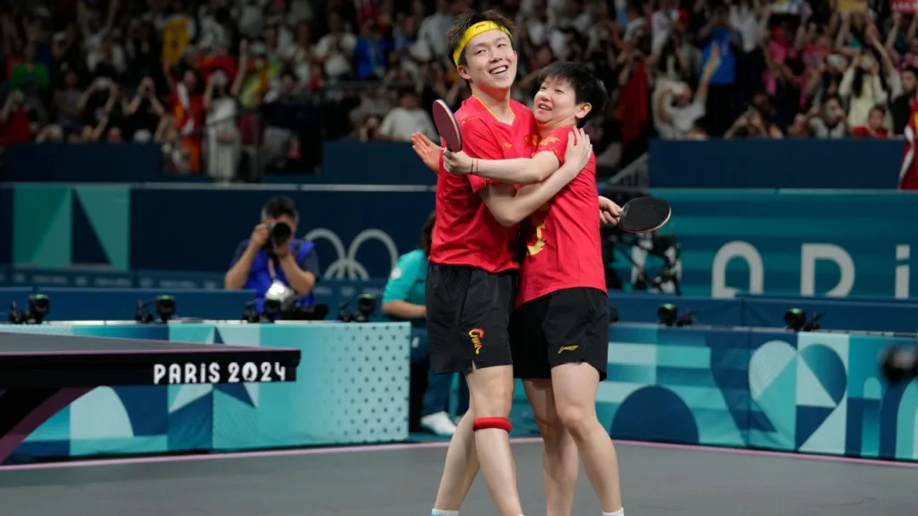 China wins Olympics table tennis mixed doubles over North Korea