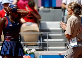 Tearful Coco Gauff argues with umpire, ousted at Paris Olympics