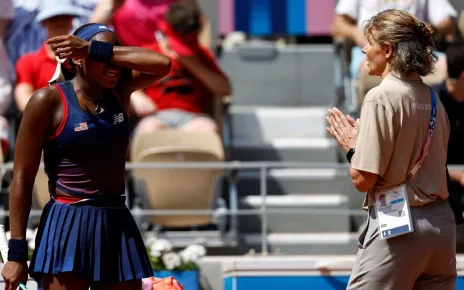 Tearful Coco Gauff argues with umpire, ousted at Paris Olympics