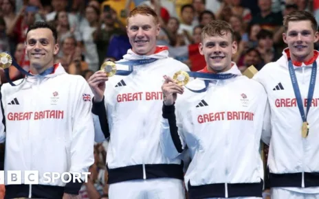 Olympic swimming: Great Britain retain relay title to win first swimming gold in Paris