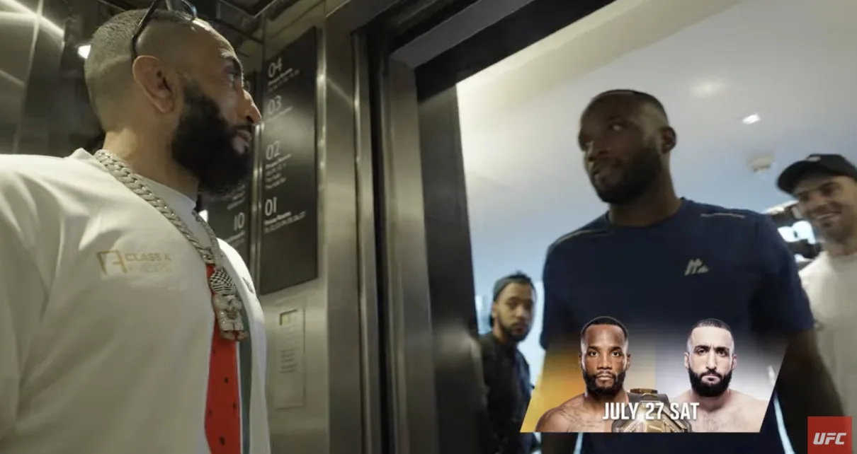 Video: UFC leaks footage of Leon Edwards ‘weird’ elevator confrontation with Belal Muhammad, ‘Rocky’ responds