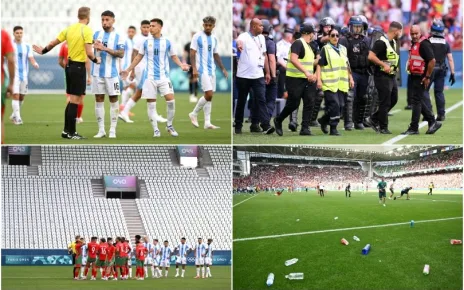 What happened during the ‘circus’ conclusion to Argentina vs Morocco at the Olympics