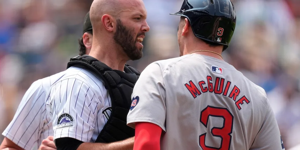 Cal Quantrill, Reese McGuire argument leads to benches clearing