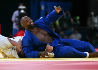 Teddy Riner defends France's Olympic title in mixed team judo against Japan