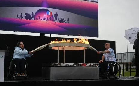 Paris Paralympics flame is lit before journey from English village, under sea and over land