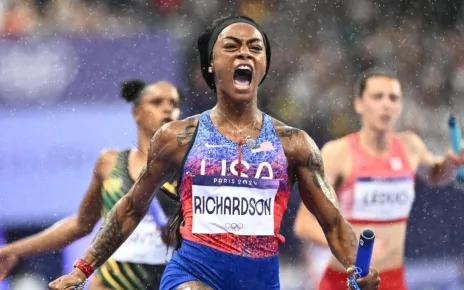 Richardson rescues US relay, Thiam wins third consecutive heptathlon gold