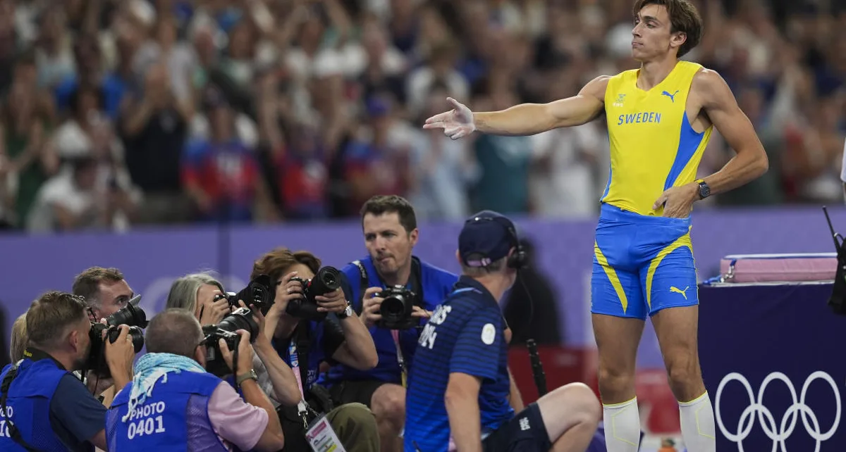 Paris Olympics: Armand Duplantis celebrates gold-medal performance with nod to Turkish shooter Yusuf Dikeç