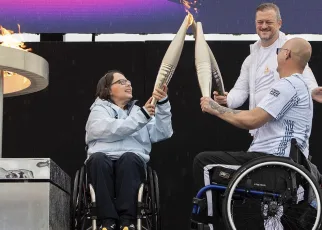 Paralympians light the flame at the birthplace of the games in England