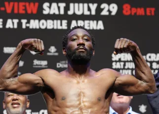 Watch Terence Crawford vs. Israil Madrimov official weigh ins video, final staredown