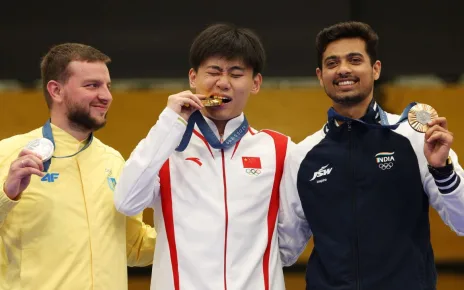 China’s Liu Yukun wins men’s 50-meter rifle three position gold