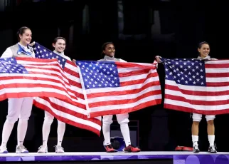 U.S. wins first team fencing Olympic gold in women’s foil