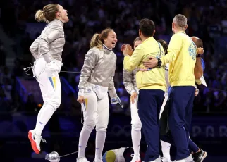 Ukraine wins first gold in Paris in women’s team saber fencing