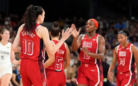 Team USA women’s basketball beats Germany at Paris Olympics