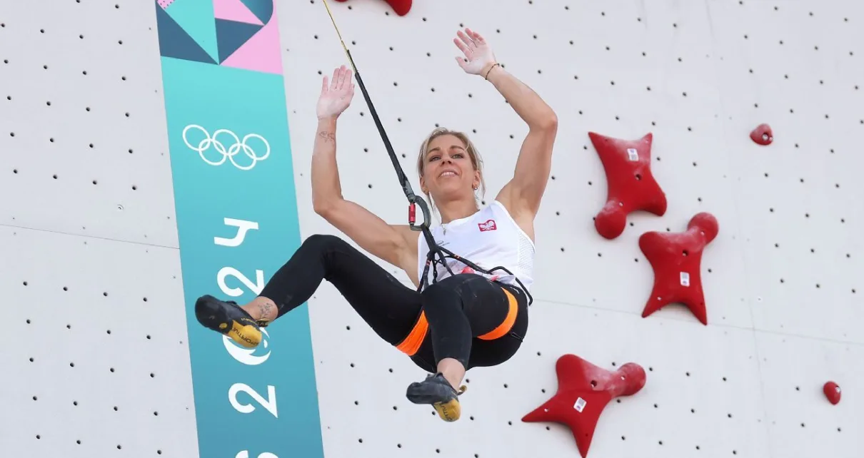 Aleksandra Miroslaw twice breaks sport climbing world record at Olympics