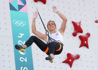 Aleksandra Miroslaw twice breaks sport climbing world record at Olympics