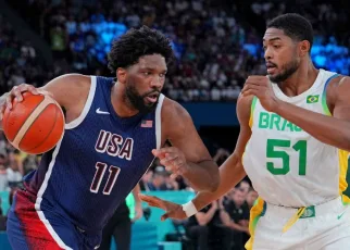 Joel Embiid laughs off jeers, leads U.S. rout into Olympic semis