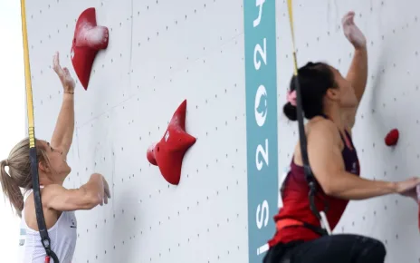 World-record holder Aleksandra Miroslaw wins speed climbing gold