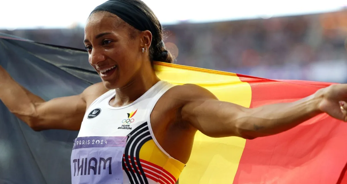 Belgium’s Nafissatou Thiam wins third straight gold in heptathlon