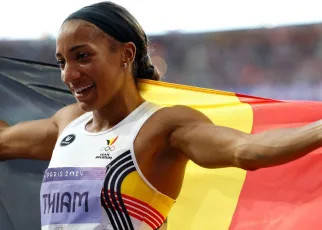 Belgium’s Nafissatou Thiam wins third straight gold in heptathlon