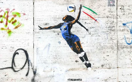 Street art celebrating Italian volleyball player Paola Egonu vandalized