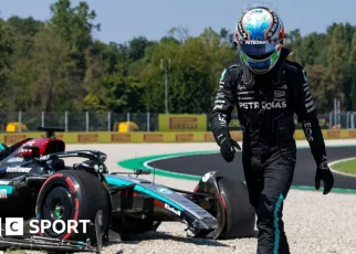 Italian Grand Prix: Lewis Hamilton sets pace after Andrea Kimi Antonelli crashes on Mercedes debut