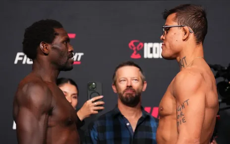 Face off! Jared Cannonier vs. Caio Borralho staredown video from UFC Vegas 96 weigh ins