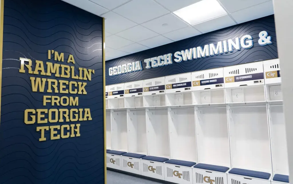 Georgia Tech Reveals .4-Million Locker Room Renovation for Swimming & Diving Teams