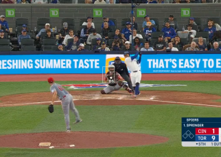 George Springer crushes his SECOND homer of the game to give Blue Jays 10-1 lead over Reds