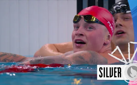 GB's Peaty narrowly misses out on 100m breaststroke gold