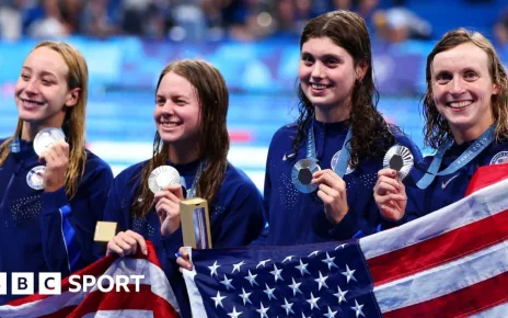 Paris 2024: Katie Ledecky makes US Olympic history, Leon Marchand reaches another final