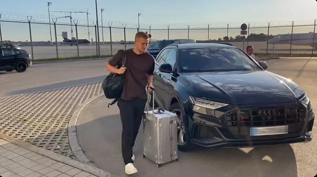 Matthijs De Ligt and Noussair Mazraoui arrive at Munich Airport ahead of completing their moves to Manchester United – as Red Devils prepare for £60m double swoop for defenders