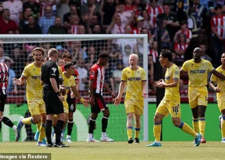 Revealed: The reason why Eberechi Eze’s stunning free-kick against Brentford was ruled out and VAR did NOT intervene – as Jamie Redknapp claims referee ‘had a nightmare’ in denying Crystal Palace star