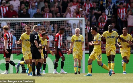 Revealed: The reason why Eberechi Eze’s stunning free-kick against Brentford was ruled out and VAR did NOT intervene – as Jamie Redknapp claims referee ‘had a nightmare’ in denying Crystal Palace star