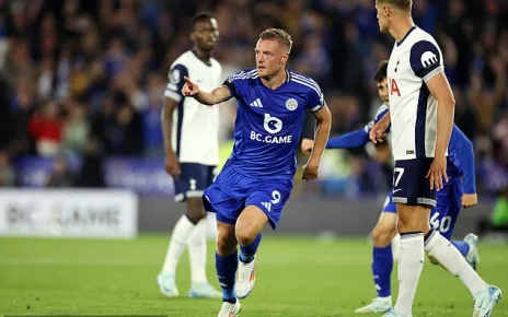 Leicester City’s Jamie Vardy says ‘age is just a number’ and plans on being a defender’s ‘worst nightmare’ well into his forties after he levels the scores against Spurs to earn Foxes a point