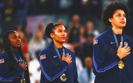 Brittney Griner lets tears flow during national anthem after USA women win gold