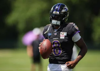 Lamar Jackson Nearly Fell Off Of Bike During Practice Ride