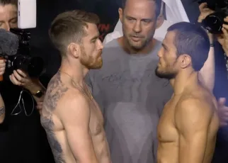 Face off! Cory Sandhagen stares down Umar Nurmagomedov at UFC Abu Dhabi weigh ins (Video)