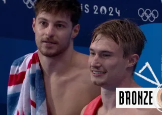 Laugher and Harding win 3m synchro diving bronze