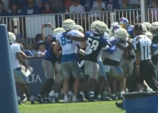 SEE IT: Multiple huge fights breaks out during Giants’ joint practice with Lions