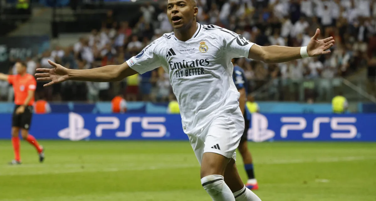 UEFA Super Cup: Kylian Mbappé scores in Real Madrid debut during victory over Atalanta