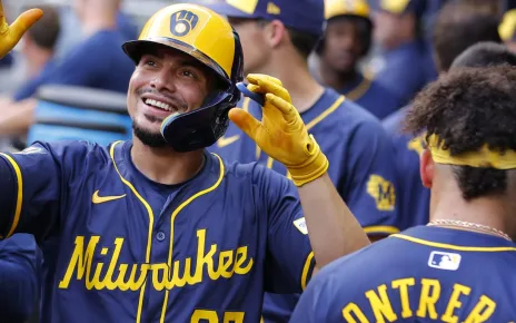 Willy Adames hits 2 homers as Brewers rout Braves