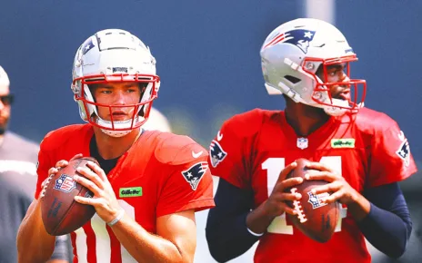 Patriots’ Jerod Mayo: Jacoby Brissett, Drake Maye QB competition ‘isn’t over’