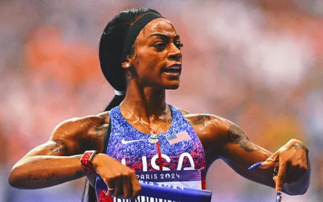 Sha’Carri Richardson rallies U.S. women for gold in Olympic 4×100