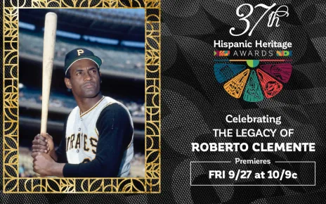 Roberto Clemente receiving Hispanic Heritage Award honor posthumously