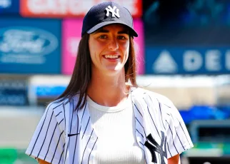 Caitlin Clark attends Yankees game against Rangers