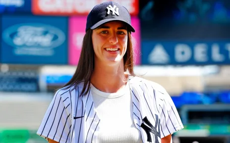 Caitlin Clark attends Yankees game against Rangers