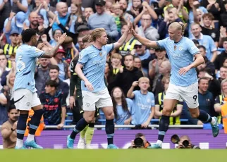 Erling Haaland hits 99th Man City goal as Forest stun Liverpool at Anfield