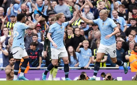 Erling Haaland hits 99th Man City goal as Forest stun Liverpool at Anfield